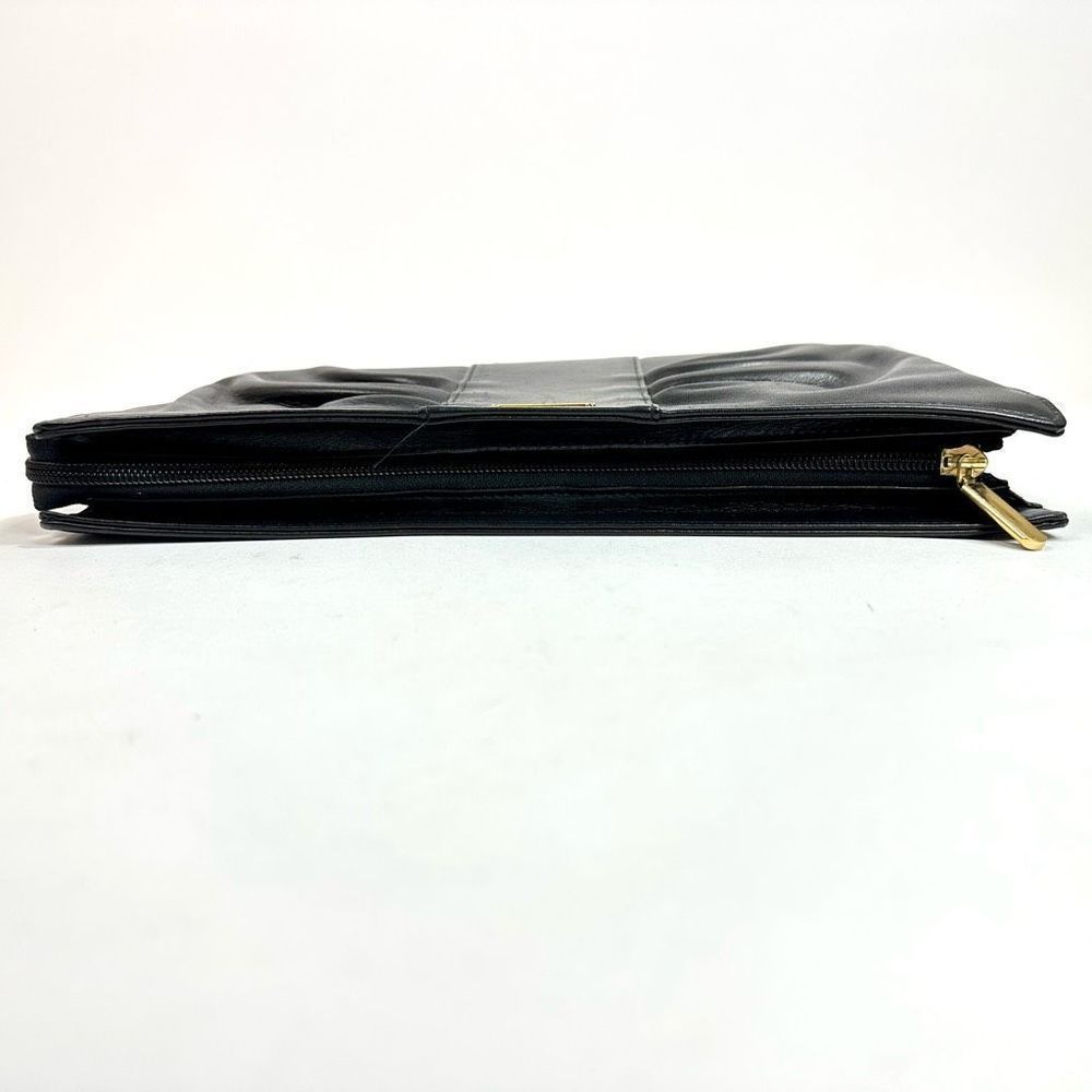 Vintage Pierre Cardin Black Leather Clutch - Picture 7 of 10